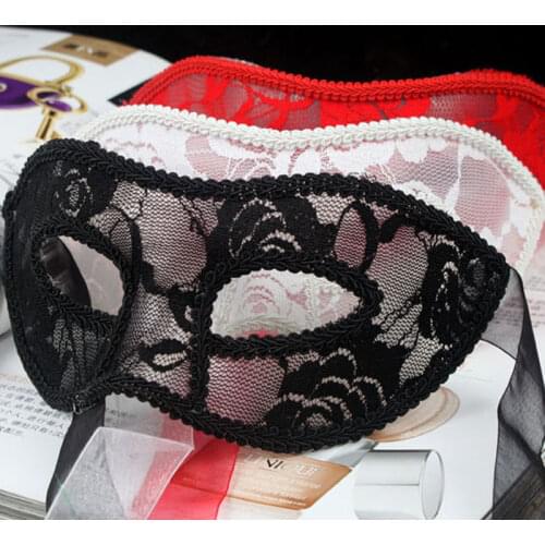 Details about Black Lace Eye Mask Venetian Masquerade Ball Halloween Party Fancy Dress Costume