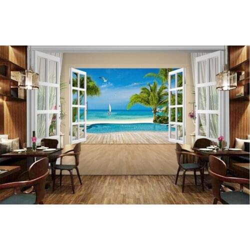 Custom photo wallpaper 3D stereoscopic Seagull window Photo wallpaper custom wallpaper TV setting wall of sitting room sofa