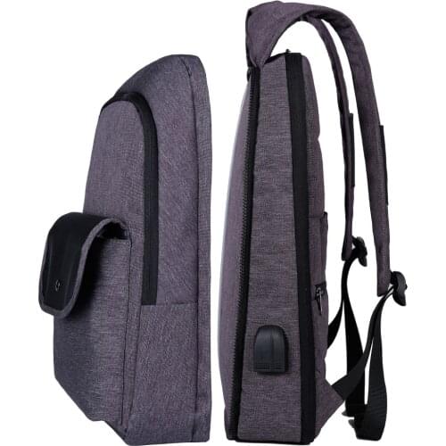 XQXA One Backpack Two Styles Fashion Women Men Laptop Backpacks 17 Inch Front Layer Removable For Changing Capacity Anytime Gray