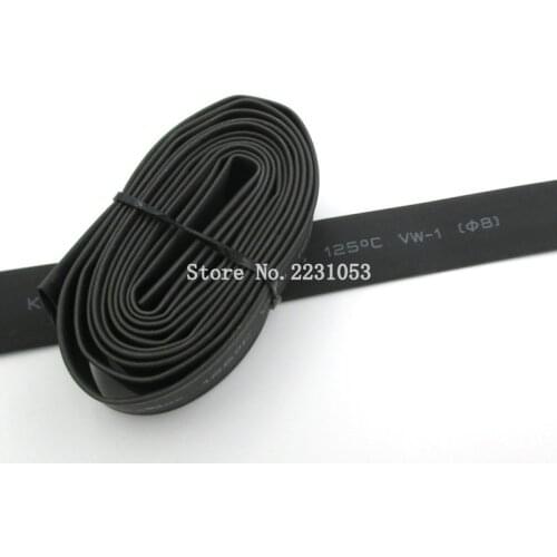 1 Meter 8mm Heat Shrink Heatshrink Heat Shrinkable Tubing Tube Sleeving Wrap Wire Black Color