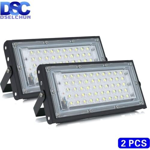 2pcs/lot 50W Led Flood Light AC 220V 230V 240V Outdoor Floodlight Spotlight IP65 Waterproof LED Street Lamp Landscape Lighting
