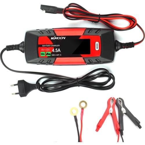 KKmoonCar Battery Charger Battery Charger & Maintainer 6V/12V 4Amp Intelligent Automatic Battery Charger for Cars Motorcycles