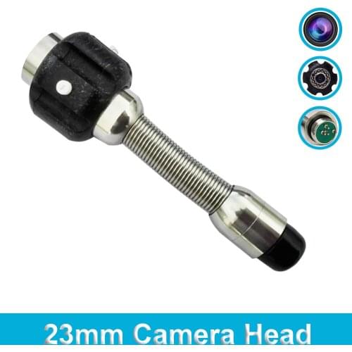 Factory Price Diameter 23mm Spring Stainless Steel Sewer Pipeline Inspection Camera Head With 12pcs Adjusting LED Lights