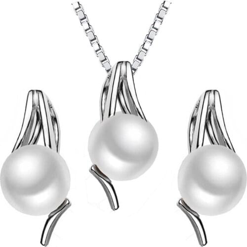 Sinya 925 sterling silver fine jewelry sets with natural freshwater pearls earring pendant necklace for women biggest promotion