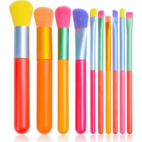 10/15pcs Makeup Brushes Professional Powder Foundation Eyeshadow Make Up Brush Set Synthetic Hair Colourful Makeup Brushes