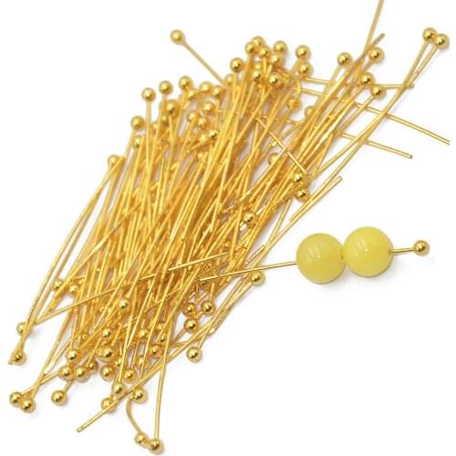 100x Copper Ball Headpins Craft Jewelry Making Earrings Findings 30mm