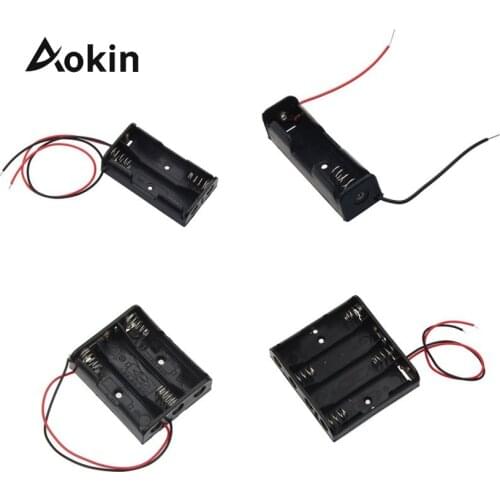 2PCS 18650 Battery Case Holder 4 PCS DIY Battery Storage Boxes 1 2 3 4 Slots in Parallel Black Plastic Batteries Case with Pin