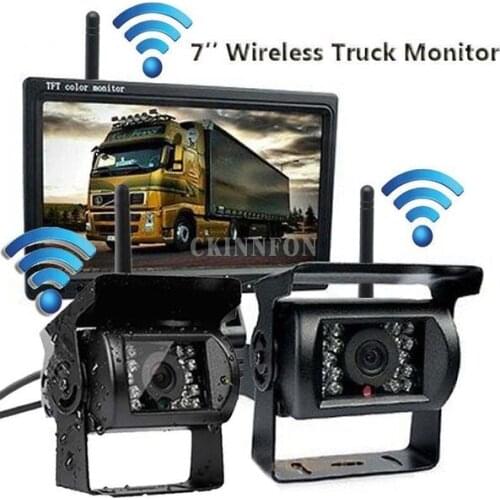 5Pcs/Lot 7 Inch TFT LCD Wireless Car Monitor HD Display Reverse Camera Parking System For Car Rearview Monitors For Truck