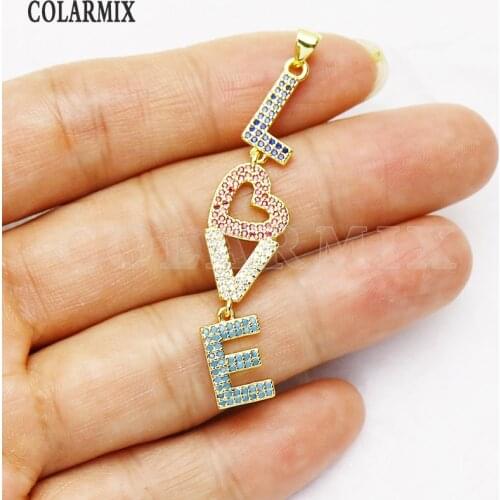 8Pcs Zircon pendant Love shape Jewelry Pendant Jewelry Accessories Jewelry pendant Gift 8353