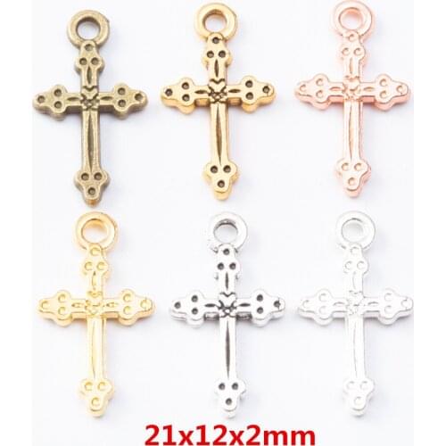 90 pieces of retro metal zinc alloy cross pendant for DIY handmade jewelry necklace making 7171