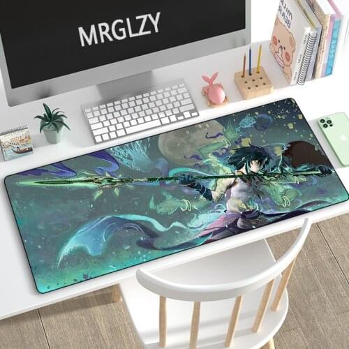 MRGLZY 40*90CM AnimeMouse Pad Rug Carpet Genshin Impact Xiao Gamer Large DeskMat Computer Gaming Peripheral Accessories MousePad