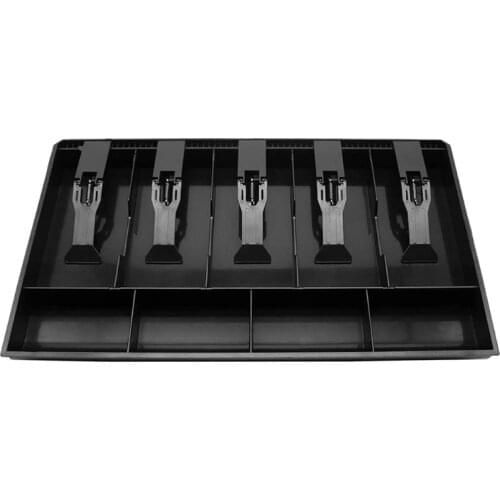 Large Cabinet Cash Drawer Register Insert Money Tray 5 Bills 4 Coins Compartments Storage Box Replacement Cashier