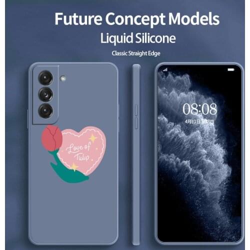 Square Soft Case For Samsung Galaxy S21 S20 FE S10 Note 20 10 Plus A72 A52 A42 A32 A71 A51 A41 Liquid Silicone Phone Cover Case