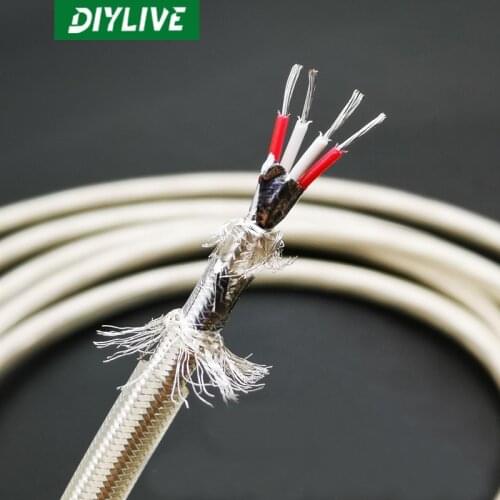 DIYLIVE HiFi Qonduit QED four core alloy silver plated fire grade RCA audio signal line CD power amplifier connection bulk line