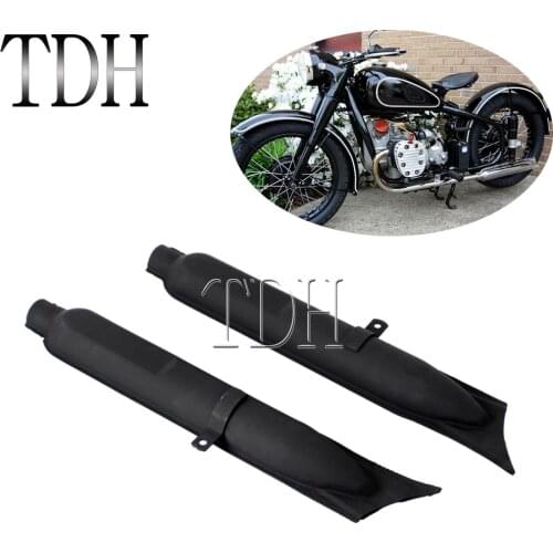 For BMW K750 M1 M72 R71 R12 Dnepr MT12 Cafe Racer Motorcycle Black Retro Vintage Fishtail Exhaust Mufflers Pipes 1 Pair