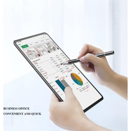The 180-Degree Tilt Two-In-One Capacitive Touch Pen Is Compatible With Tablet/Mobile Stylus With A Replaceable Tip