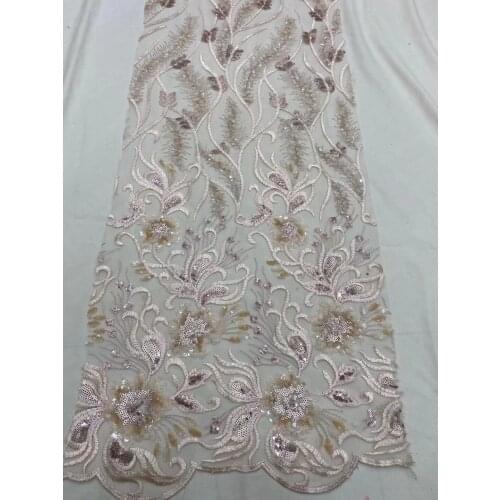SYJ-488888 Fabrics African French Tulle Mesh Lace Fabric Best Quality Sequins Lace Fabric For Wedding Party