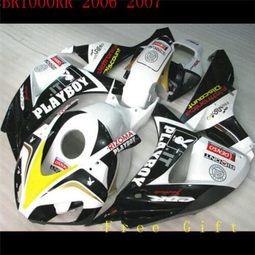 White yellow black silver new CBR1000RR 06 07 1000RR 2006 2007 ABS Plastic ABS Motorcycle Full Fairing Kit