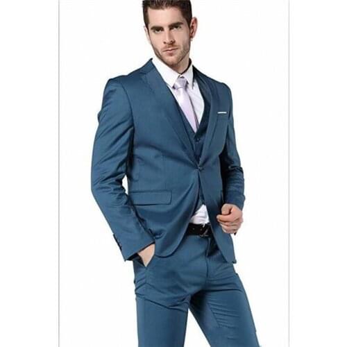 Handsome Groomsmen Notch Lapel Groom Tuxedos Mens Wedding Dress Man Jacket Blazer Prom Dinner (Jacket+Pants+Tie+Vest) A200