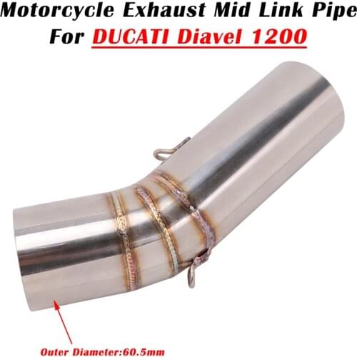 Slip On For DUCATI Diavel 1200 Motorcycle Exhaust Escape Modified Muffler Middle Link Pipe Intermediate Connecting Tube