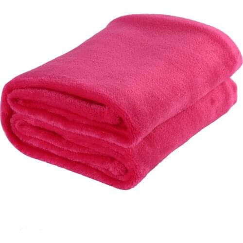 70x100CM Super Soft Keep Warm Flannel Blanket Large Size Solid Color Home Sofa Bedding Office Car Blanket Home Textile
