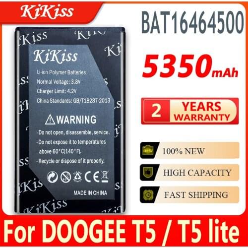Original KiKiss 5250mAh Replacement Battery For DOOGEE T5 / T5 lite T5lite Smart Mobile Phone Battery High Capacity BAT16464500