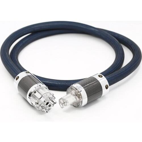 P111 High quality Silver Plated OFC hifi power cable Carbon fiber Rhodium plated AC EU AU US power plug Power cord Power line CD