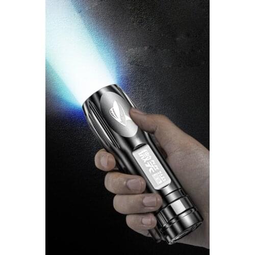 Rechargeable Mini LED Flashlight Outdoor Light Torch ABS Lightweight Material Suitable for Camping Riding Hiking