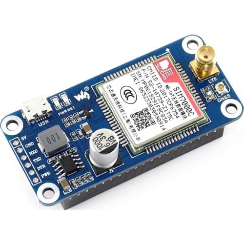 Raspberry Pi NB-IoT / EMTC / EDGE / GPRS / GNSS Expansion Board SIM7000C