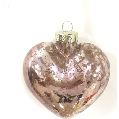 Christmas Decoration Glass Pendant Gift foreign trade mall shop layout ceiling antique peach heart 3 inches