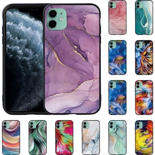 Silicone Soft Case for Apple Iphone 6/6S/6plus/6S Plus/7/8/7 Plus/8 Plus/SE/XR/11/Pro/11 Pro Max Watercolor Pattern Phone Case