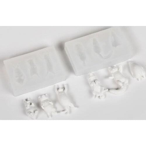 Cute Sleepy Animals UV Resin Molds Drowsy Cat Dog Rabbit Penguin Pendant Slilcone Molds Jewelry Making Tools