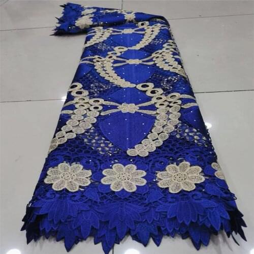 SJ Lace African Lace Fabric 2021 High Quality Guipure Lace Fabric Latest French Cord Lace Fabric for Wedding 5 Yards A3-3