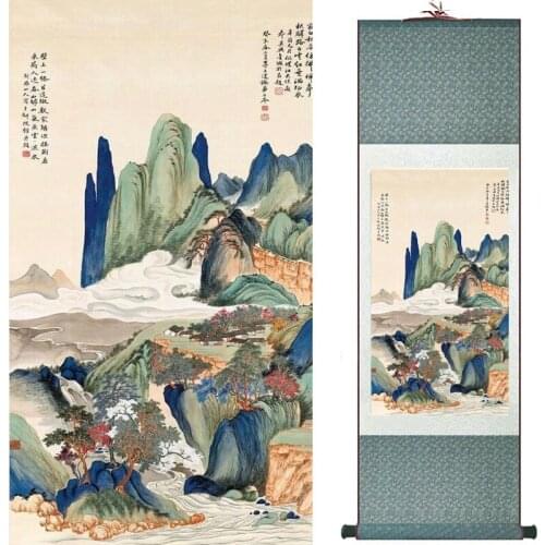 Old fashion painting landscape art painting Chinese traditional art painting China ink painting20190817018
