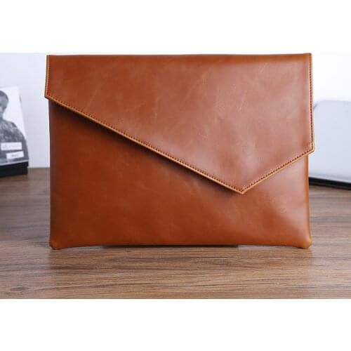 Style Bags Tote Korean Men Business Casual Handbags Fashion Waterproof Pu Leather Clutch Male Envelope Bags for Document Black