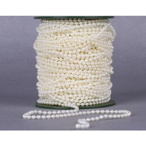 40m/roll Wedding Decoration Centerpieces Supplies 4mm Fishing Line Pearls Beads Chain Christmas Pearl Garland Decor