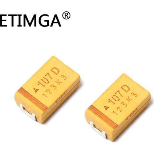 D Type Tantalum Capacitor 100UF 20V 107K 7343 SMD 10