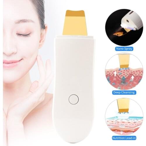 Ultrasonic Facial Skin Scrubber Cleaner Ion Acne Blackhead Remover Blackhead Removal Tool Face Skin Pore Clean and Exfoliator