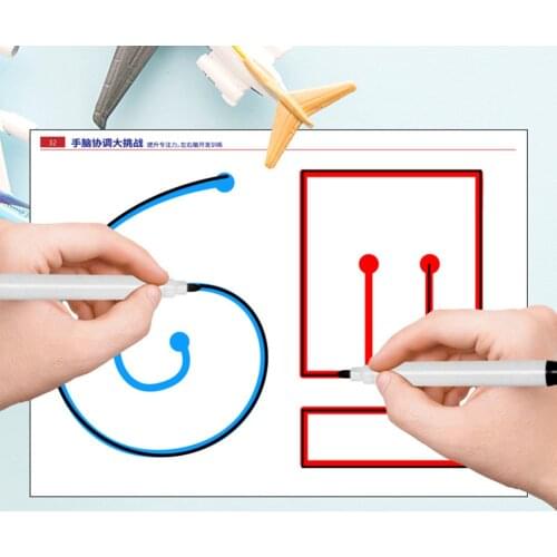 Montessori Intelligent Thinking Training Tracking Pen Hand-Brain Coordination Card Kit Concentration Training for Kids