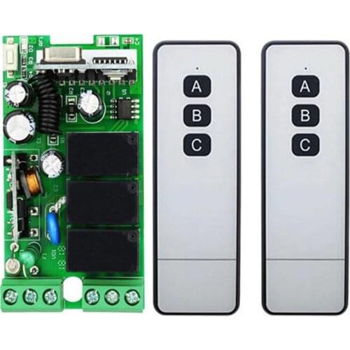 Universal Wireless Remote Control AC110V 220V 3CH Relay Radio Receiver Module Remote controller RF Switch for Gate Garage opener