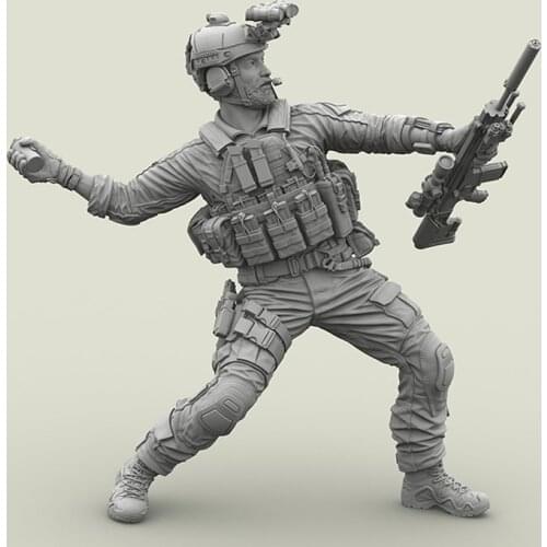 1/35 US Navy SEAL (a Throw of M18 Sniper with SCAR Mk.20), Resin Model Soldier GK, Modern military,Unassembled and unpainted kit