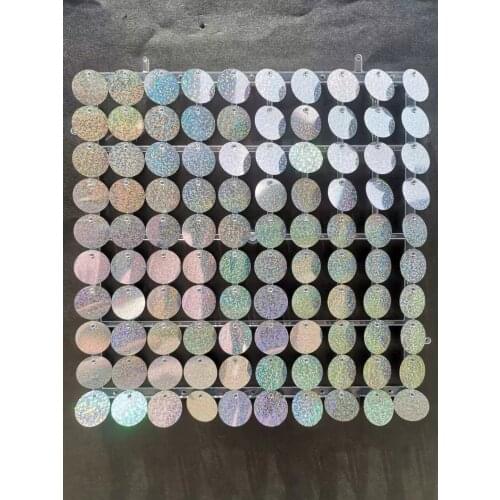 Amazing Decoration Air Moving Prop Stunning Iridescent Wedding Mirror Silver Backdrop 3d Disco Shimmer Sequin Wall Panel