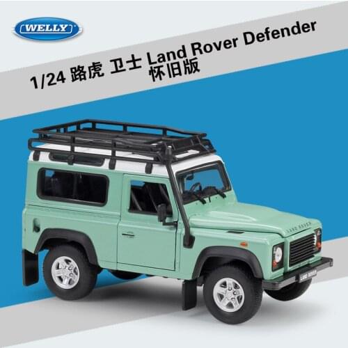 WELLY 1:24 Scale Diecast Model Car Land Rover Range Defender Off-Road Metal ClassicToy Car Alloy For Kids Toys Gift Collection
