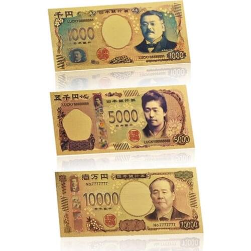 WR Japanese New Colorful Gold Plated Banknote Collectible Fake Paper Money With COA For Business Souvenir Gifts