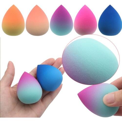 Women Foundation Powder Waterdrop Shape Gradient Color Cushion Sponge Cosmetic Puff Beauty Tool Makeup Egg