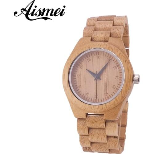 2018 New Full Wood Womens Bracelet Watches Bamboo Creative Quartz female Watch Wooden Handmade ladies Dress Clock Best Gift
