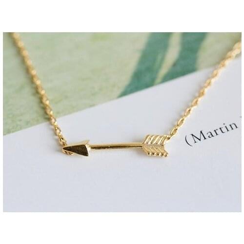 30 Small weapon Arrow love at first sight Pendant Necklace Women Love sign Simple Sideways Cupid Arrow Necklace lucky jewelry