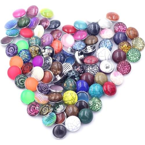 10PCS 18mm Mixed Random Round Dome Snap Press Buttons Crafts Scrapbook Gift Charms Jewelry Mking Accessories Snap Fastener 5.5mm