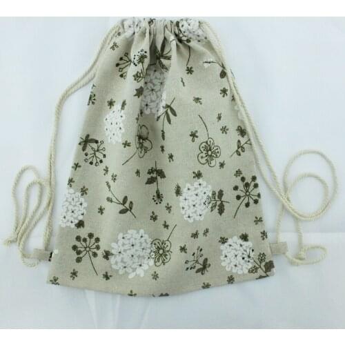 10pcs/lot 25*30cm/10*12inch 160g/m2 printing Linen knapsack bag cotton drawstring Backpack bag rucksack bag customize size &logo