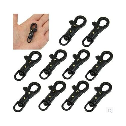 10pcs Outdoor Survival Plactic Carabiner Mini Rotatable Buckle Hooks Hang Quickdraw Key Chain Tools EDC Multi Function Camping